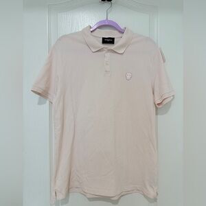 THE KOOPLES Classic Embroidered Skull Polo Shirt Light Pink Size Large